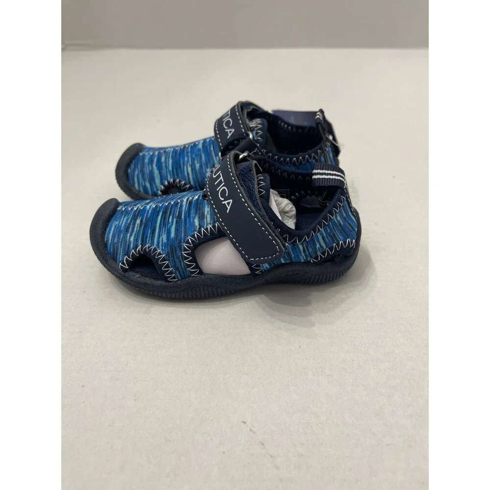 Nautical Toddler Boy’s Kettle Gulf Sandals Blue/Black Size 5 New With Tags